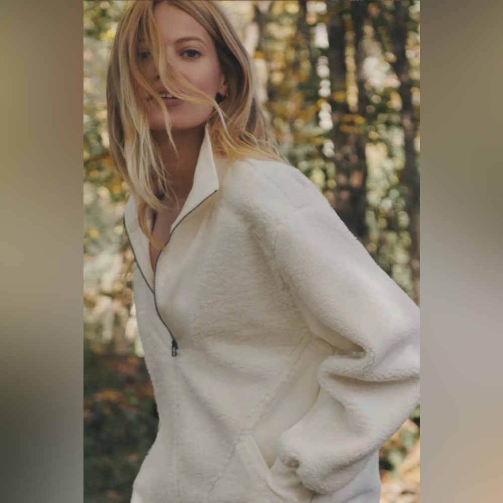 Antropologie X Daily Practice Sherpa Half-Zip Mini Dress, MED NWT - Picture 3 of 5